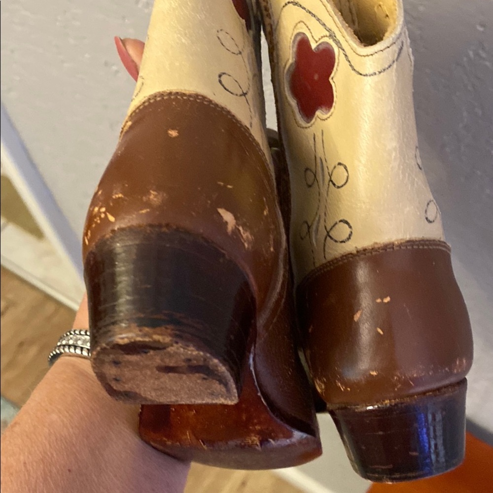 Vintage toddler, Brown and Cream Western Cowboy Boots - Picture 9 of 13